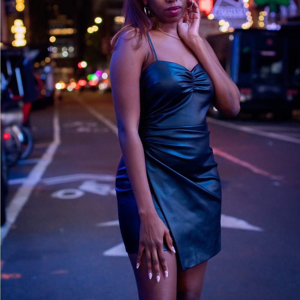 ZARA Faux Leather Mini Dress
